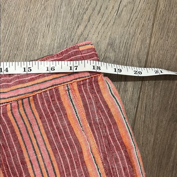 J. Jill Love Linen Cape Code Red Striped Shorts Beachy Coastal Bermuda Size 18 - Picture 4 of 10